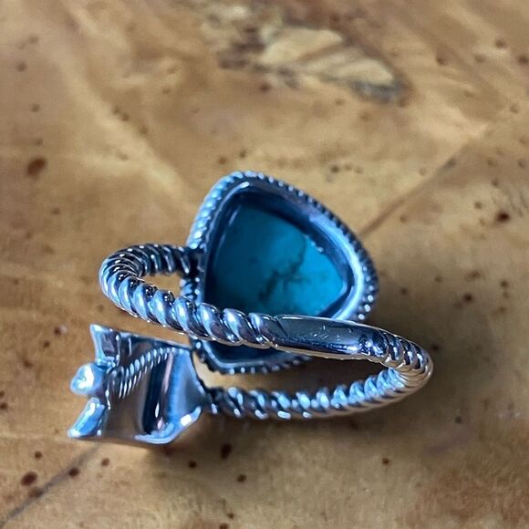 Royston Turquoise Sterling Silver Arrow Ring Size 6 - Picture 4 of 8